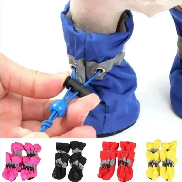 4pcs Waterproof Pet Shoes / Rain Booties